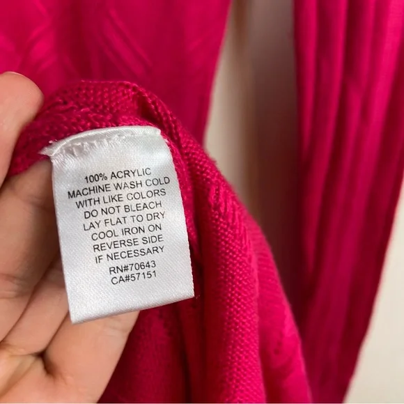 Jessica Simpson Fuchsia Pink Bright Long Sleeve A-Line Sweater Dress XS Fitted - Picture 11 of 11